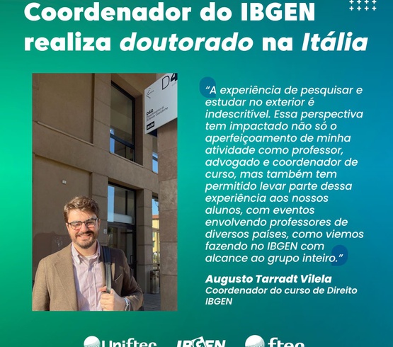 Excelência Educacional: Professor do Direito do IBGEN busca aperfeiçoamento internacional
